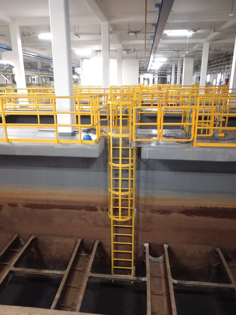 GRP HANDRAIL WITH SAFETY CAGE